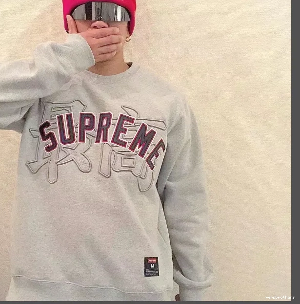 Crewneck L Kanji XL Hoodie Black 20SS White Logo Round S Embroidered Neck Royal Blue Highest M Grey 1005